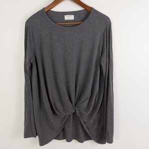 JACKSON ROWE Winter Knotty Long Sleeve Tee Gray Small